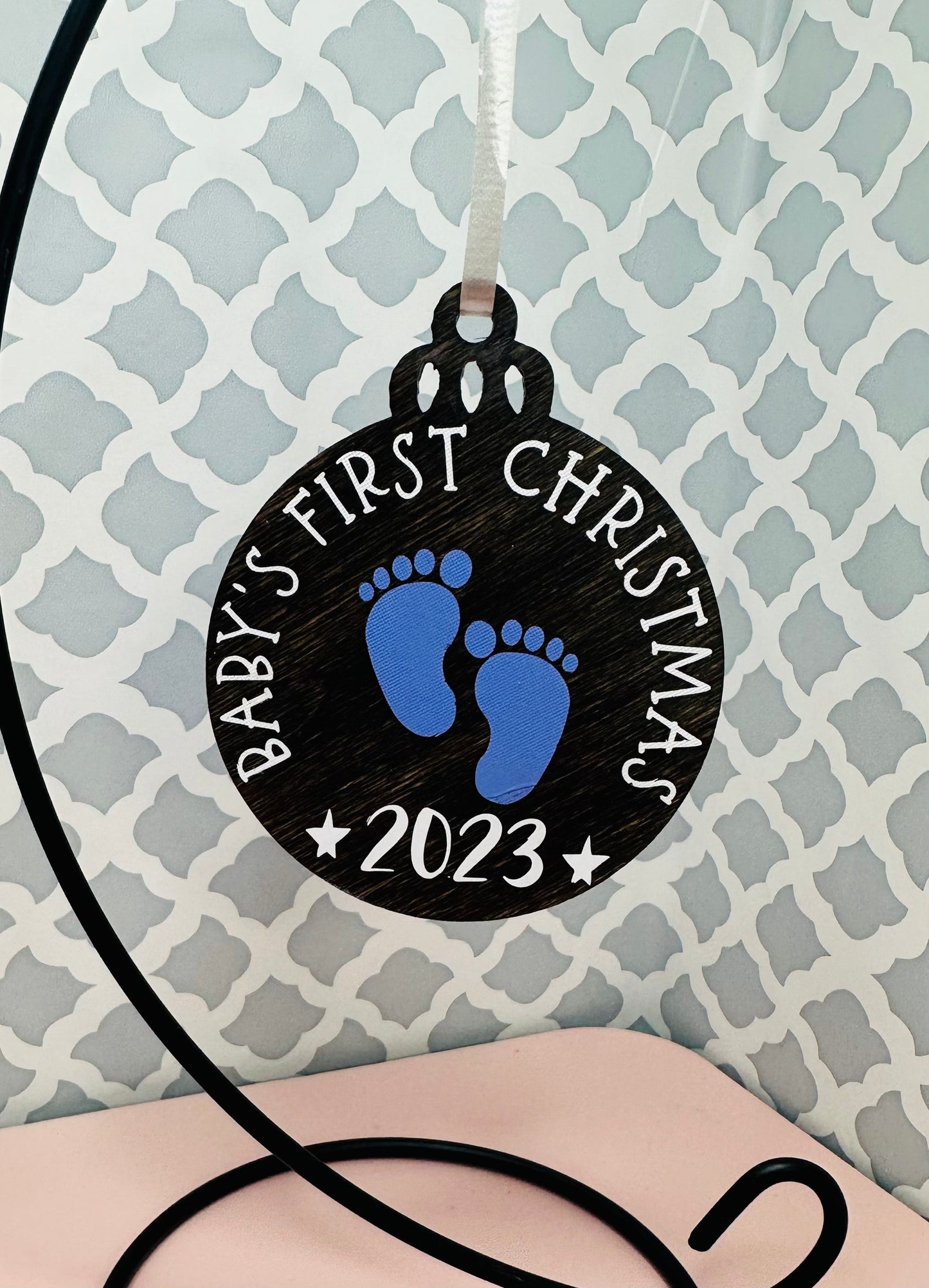 Baby First Christmas Wooden Ornament