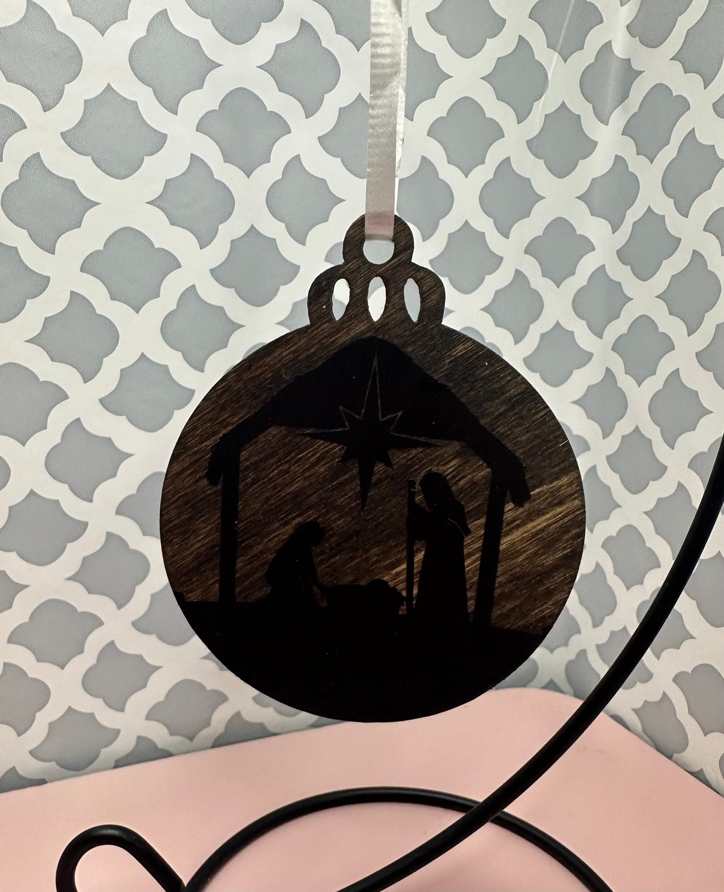 Nativity Scene Wooden Ornament