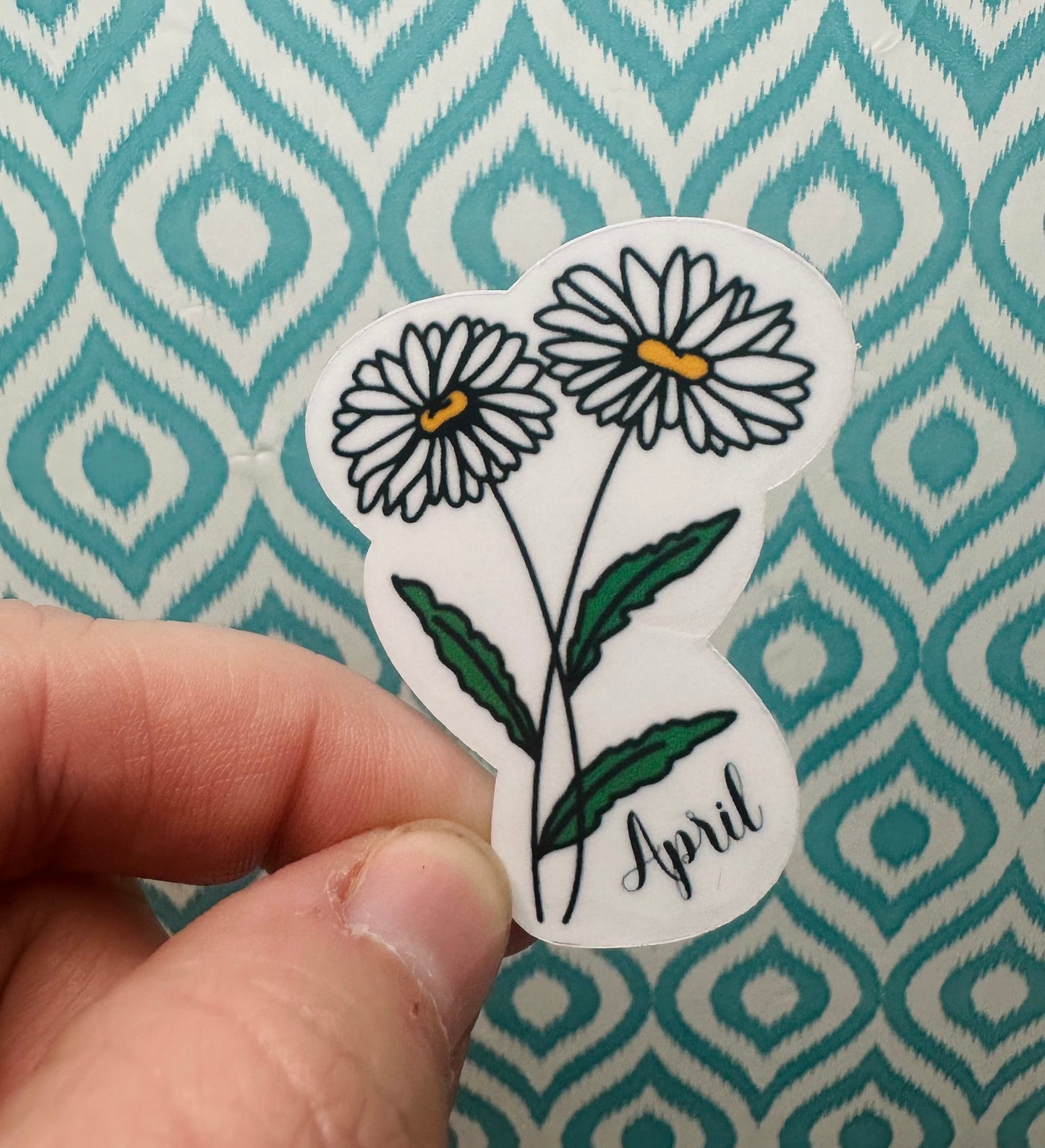 April Birth Flower Vinyl Sticker CLEAR