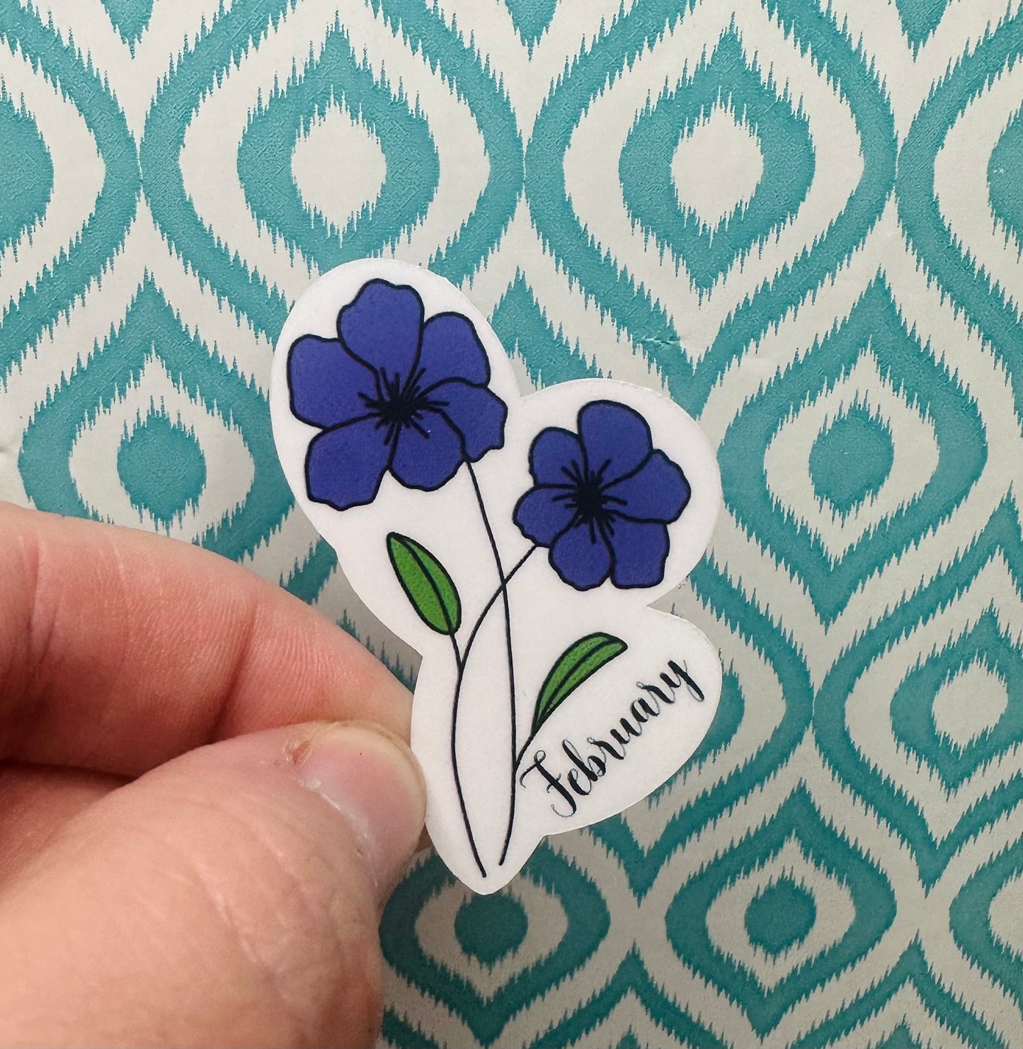 February Birth Flower Vinyl Sticker CLEAR