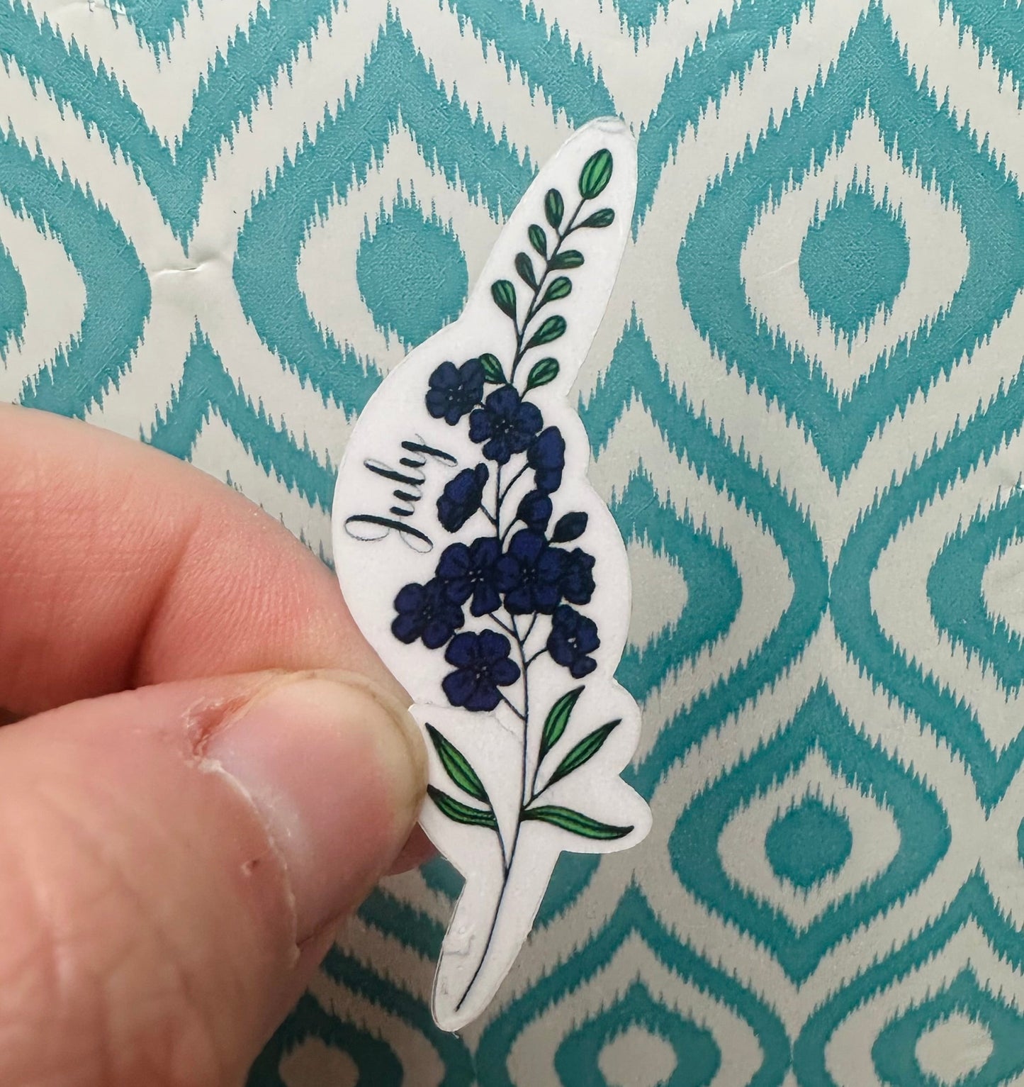 July Birth Flower Vinyl Sticker CLEAR