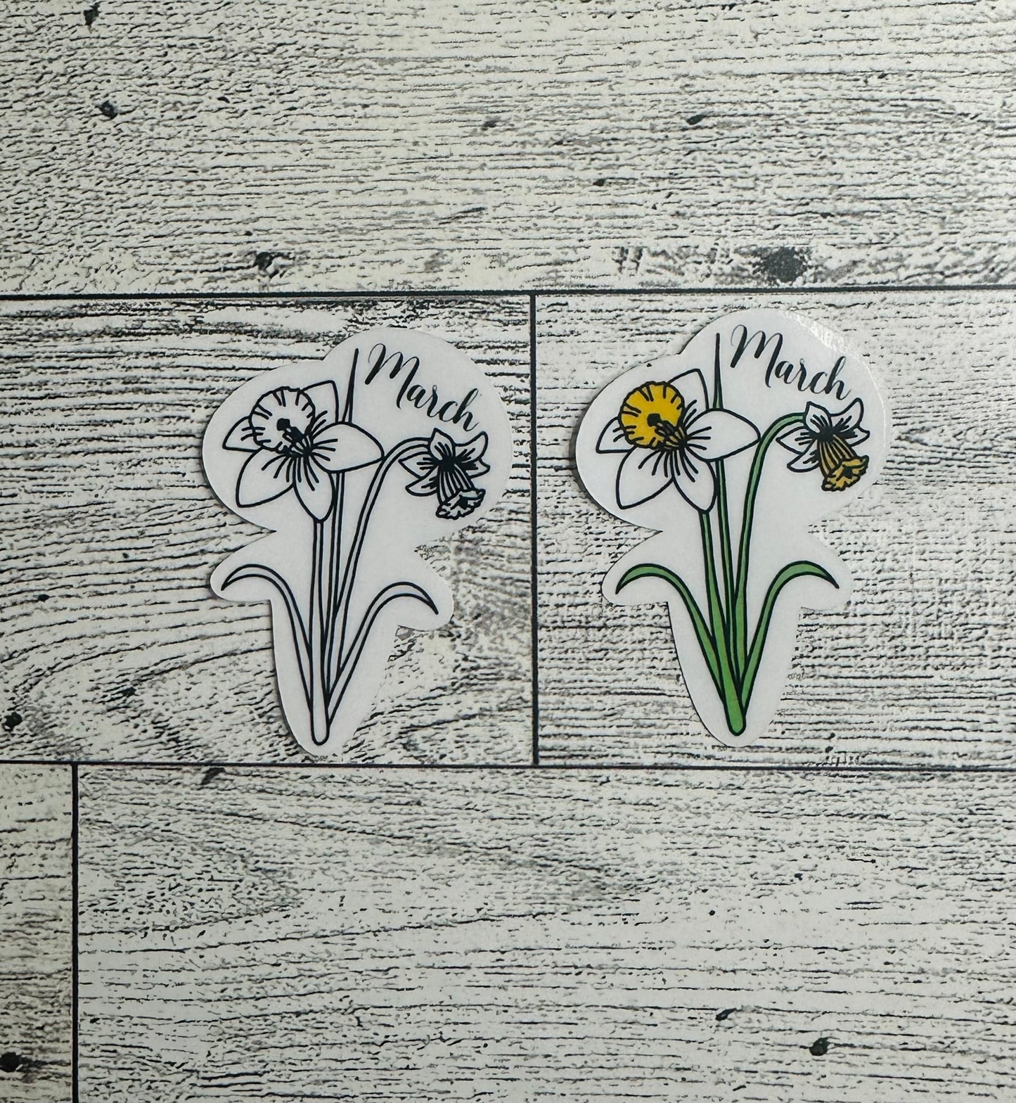 March Birth Flower Vinyl Sticker CLEAR