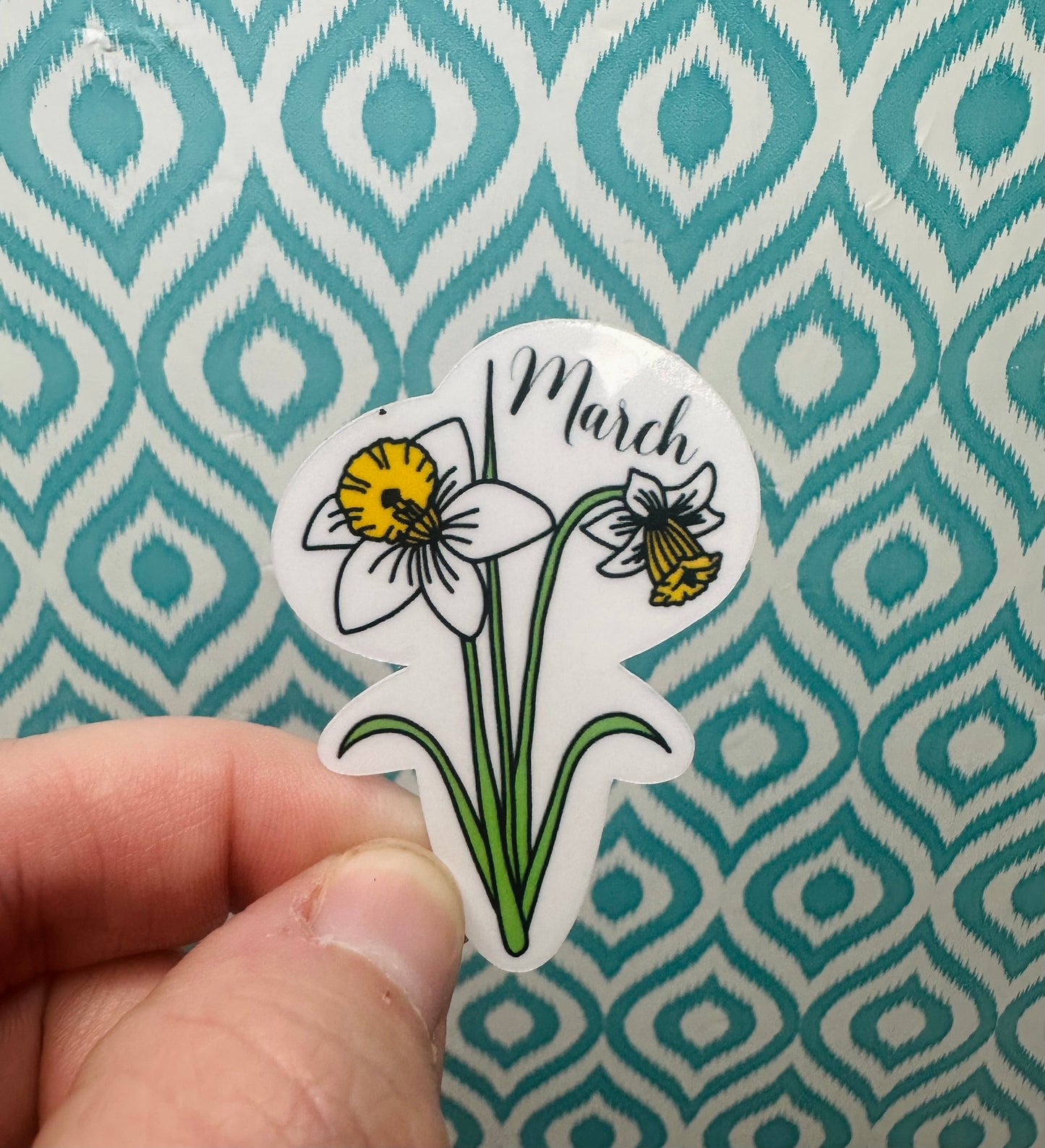 March Birth Flower Vinyl Sticker CLEAR