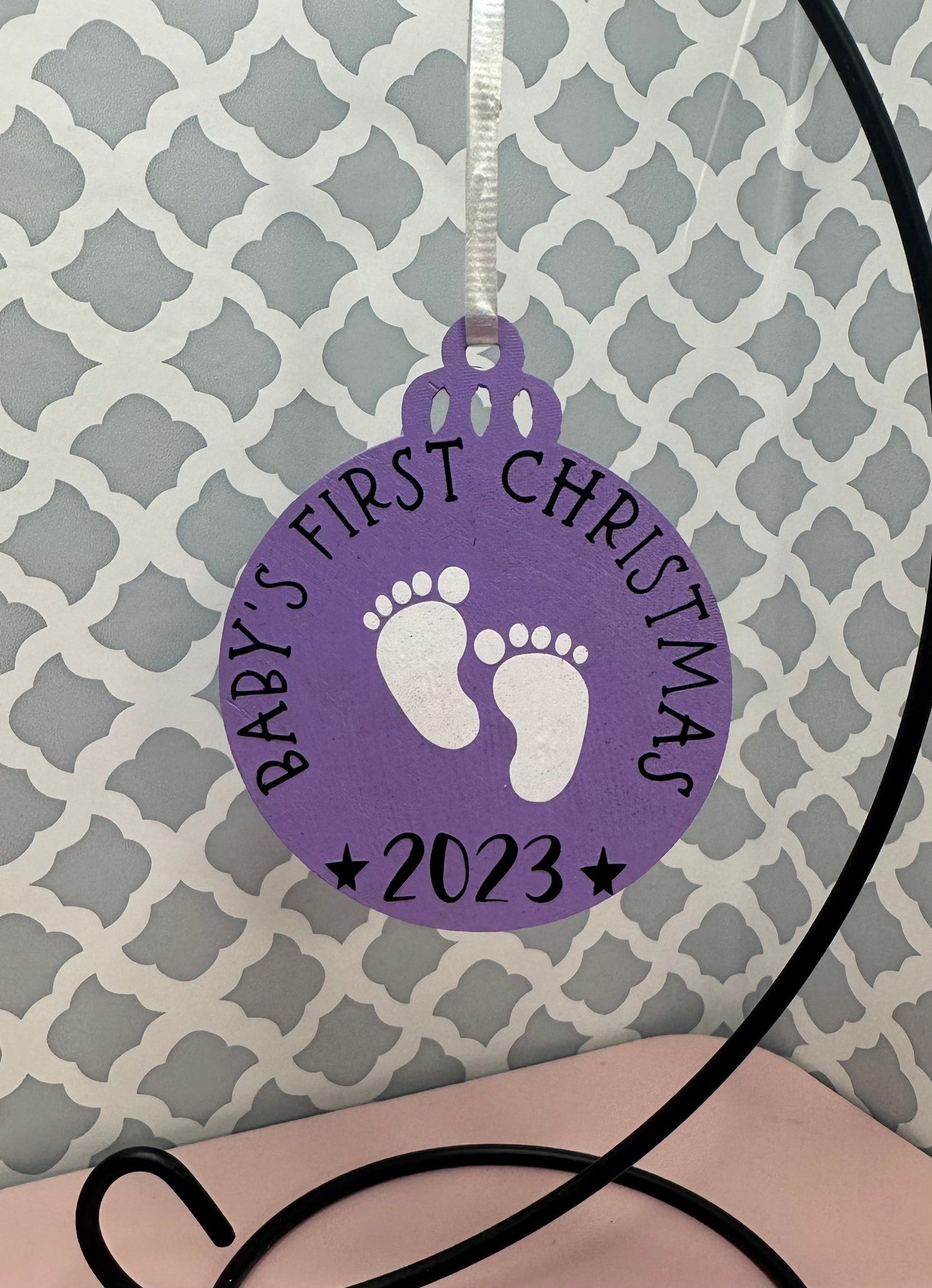 Baby First Christmas Wooden Ornament