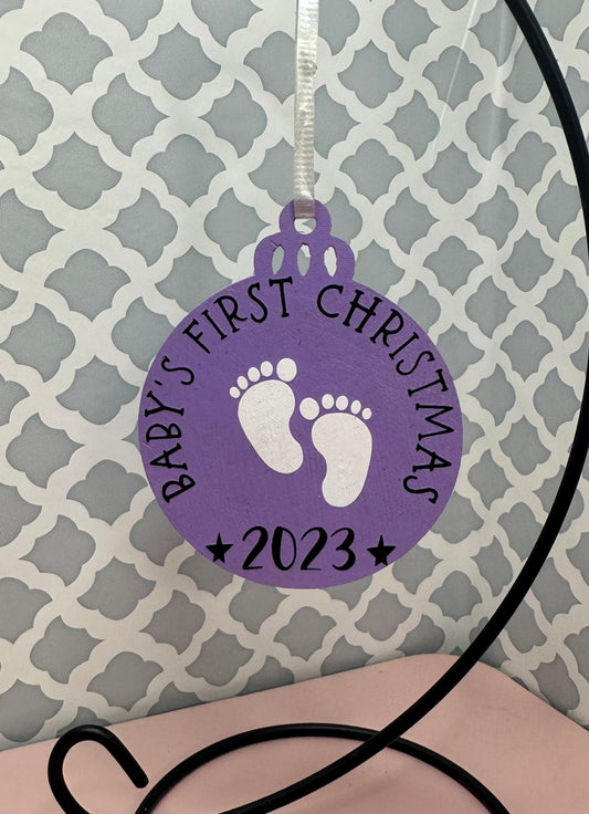 Baby First Christmas Wooden Ornament