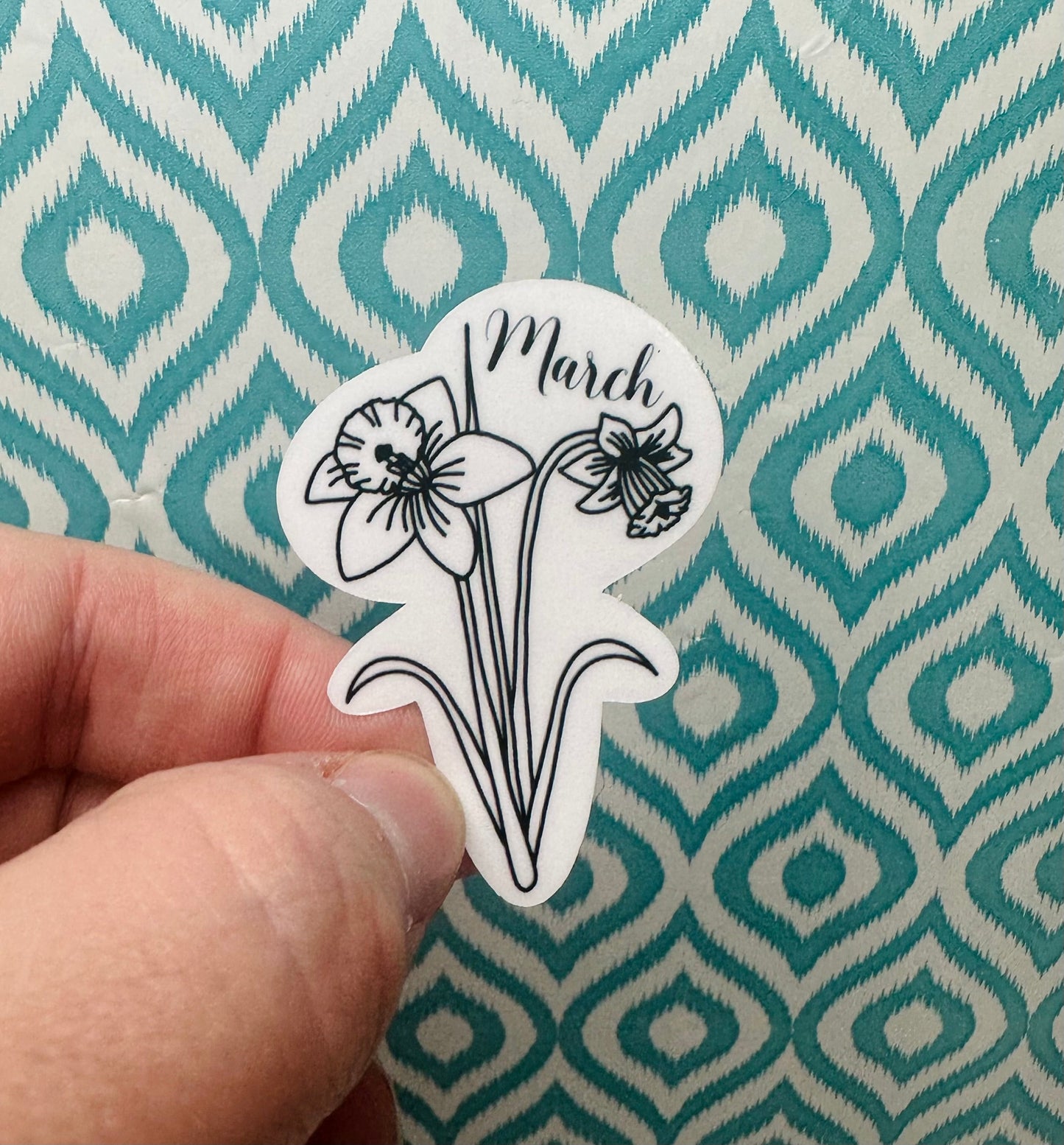 March Birth Flower Vinyl Sticker CLEAR
