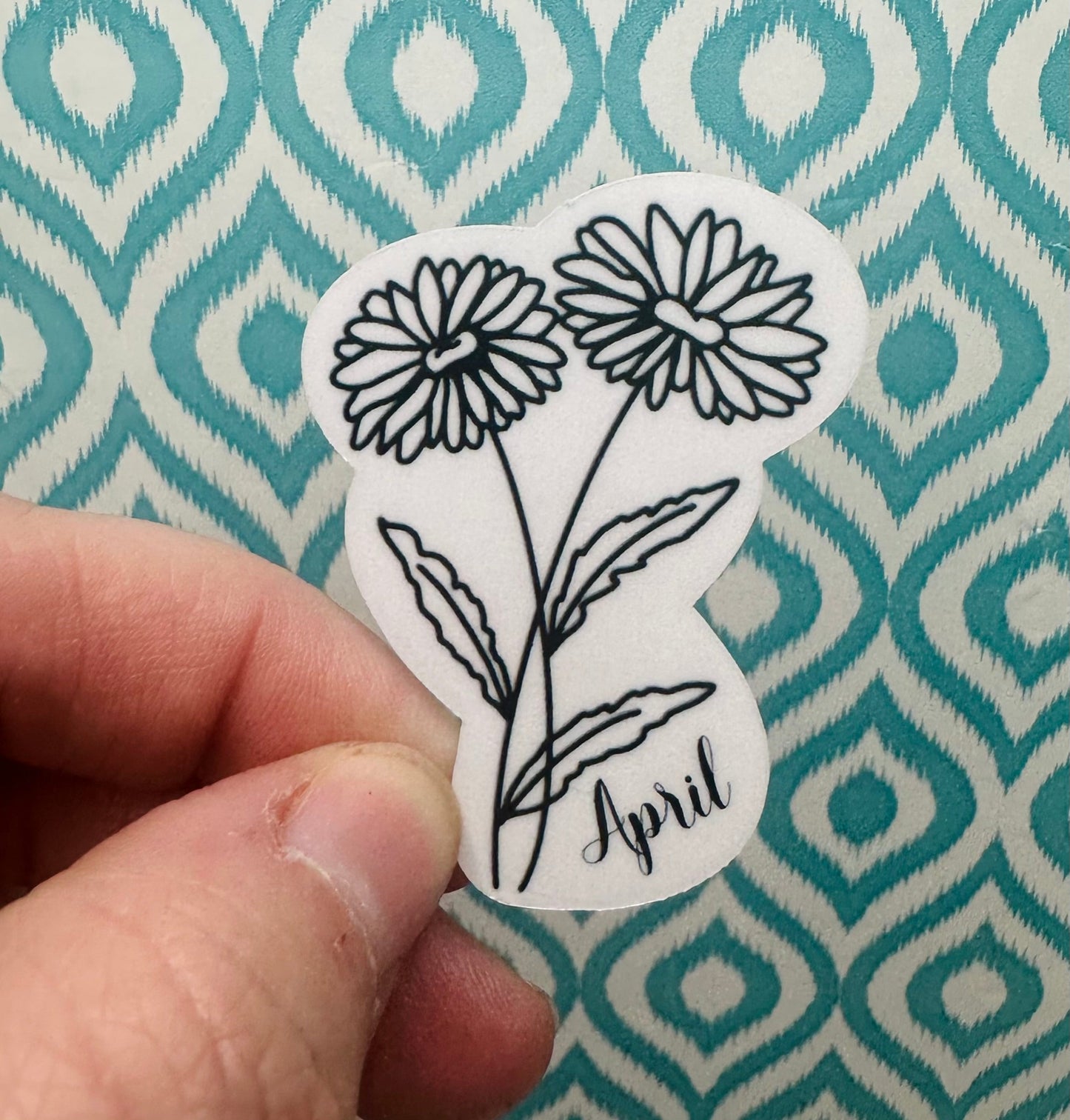 April Birth Flower Vinyl Sticker CLEAR