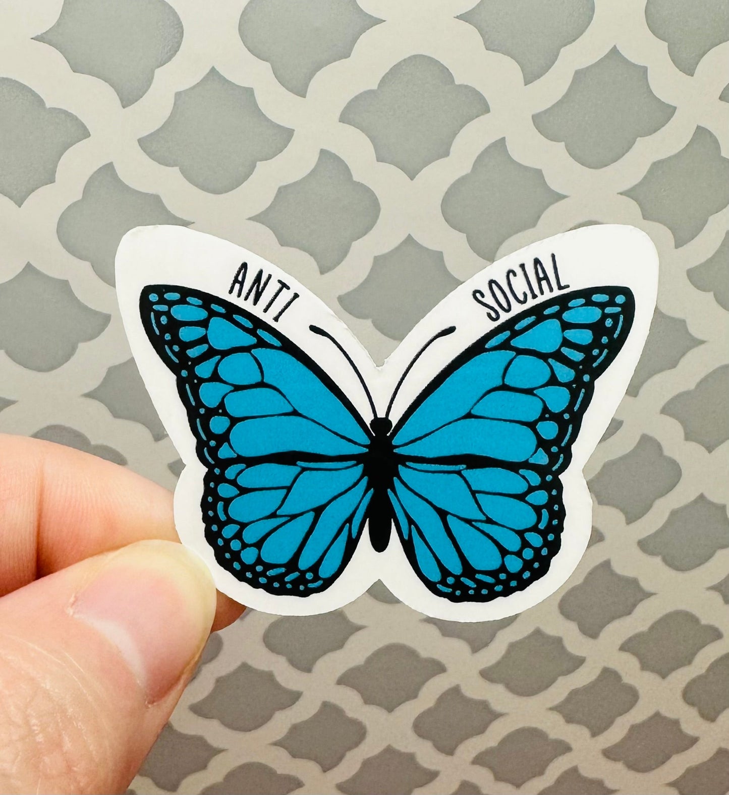 Anti Social Butterfly Vinyl Sticker