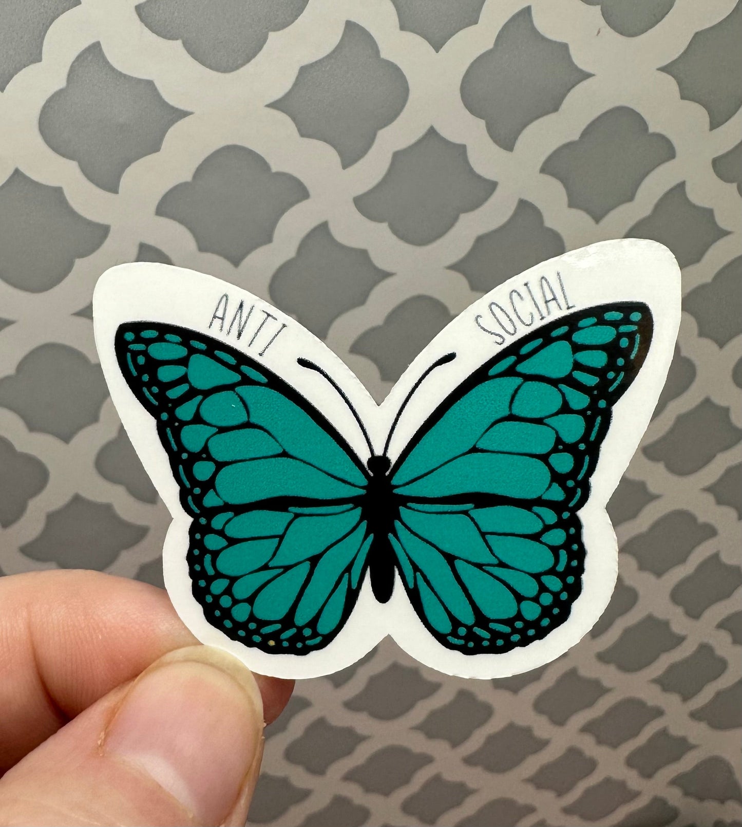 Anti Social Butterfly Vinyl Sticker