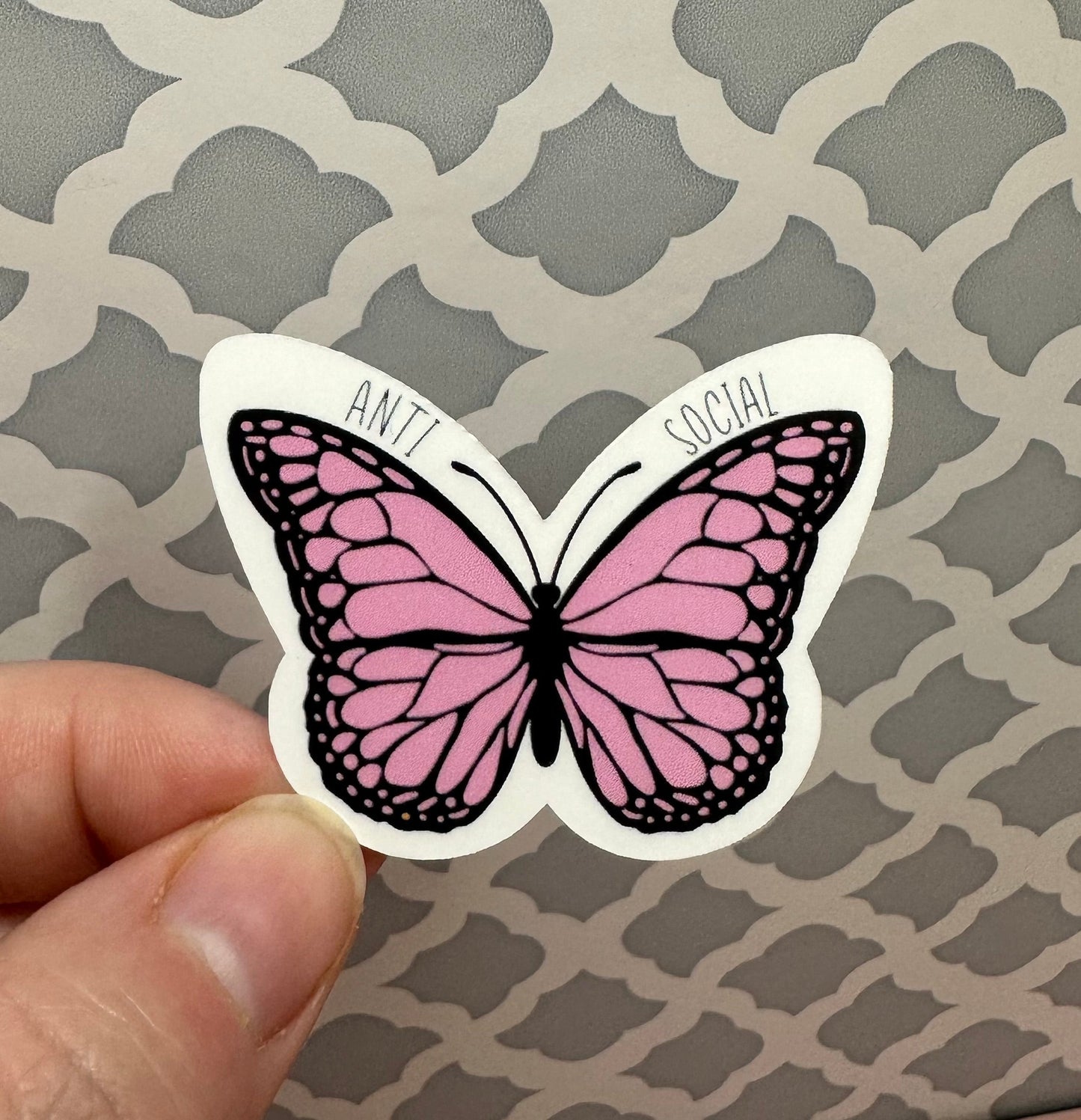 Anti Social Butterfly Vinyl Sticker
