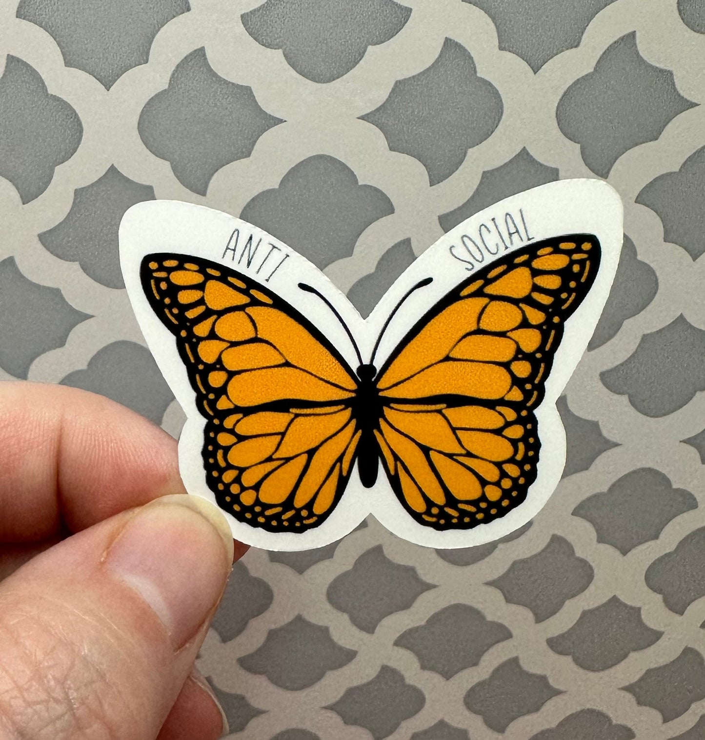 Anti Social Butterfly Vinyl Sticker