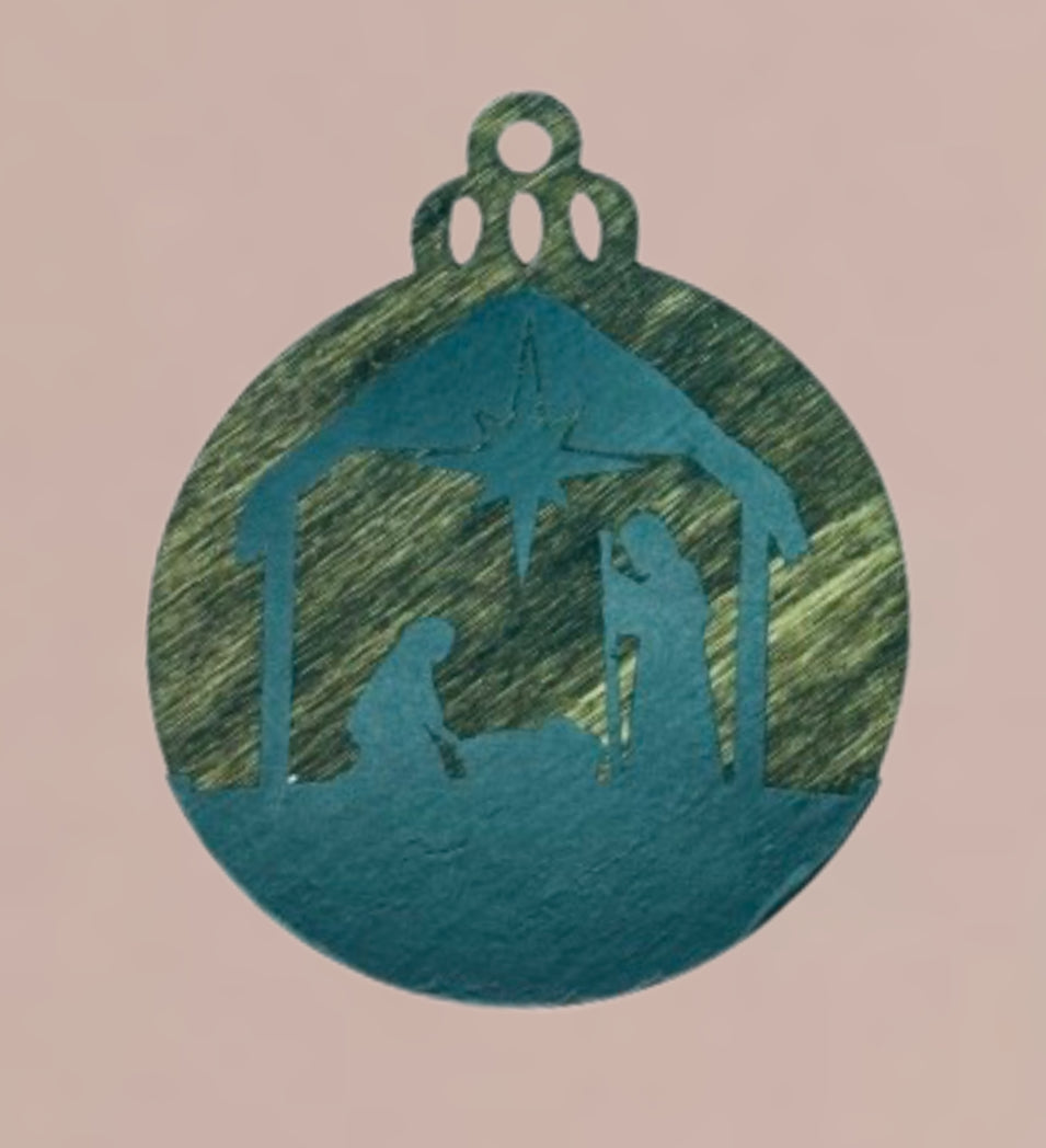 Nativity Scene Wooden Ornament