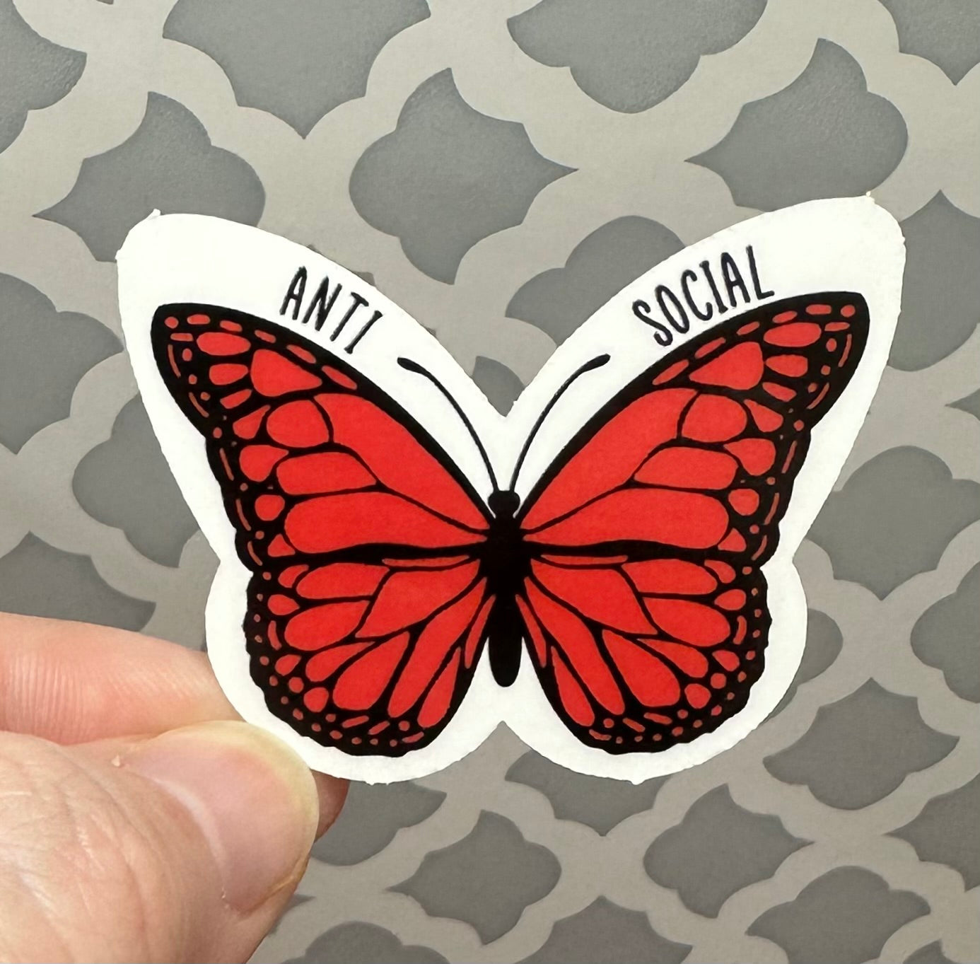 Anti Social Butterfly Vinyl Sticker