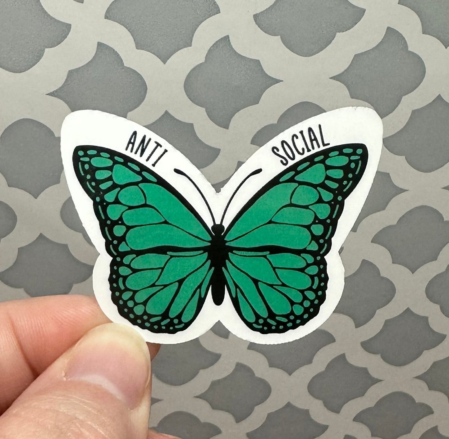 Anti Social Butterfly Vinyl Sticker