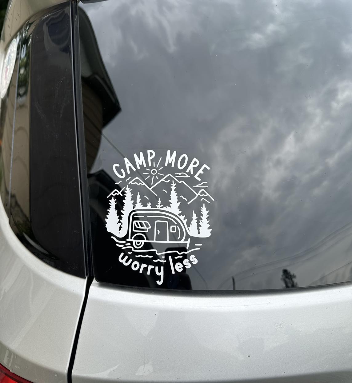 Camp More Worry Less Car Decal