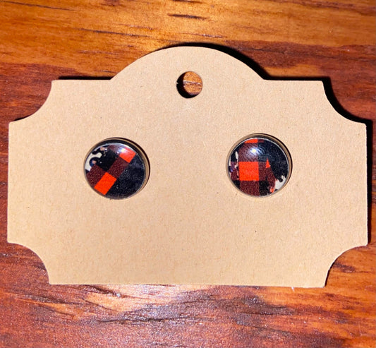 Faux Leather Circle Studs