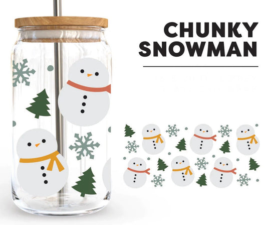 Chunky Snowman Can Glass
