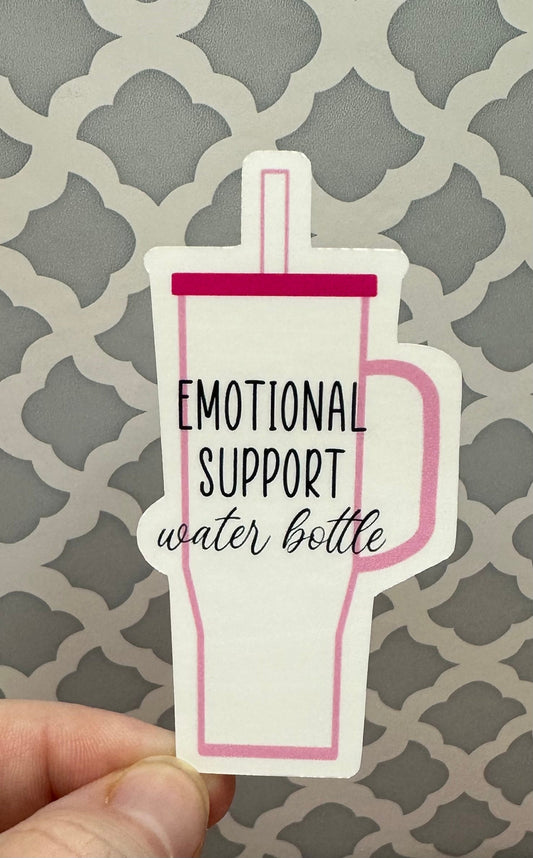 Emotional Support Water Bottle Vinyl Sticker